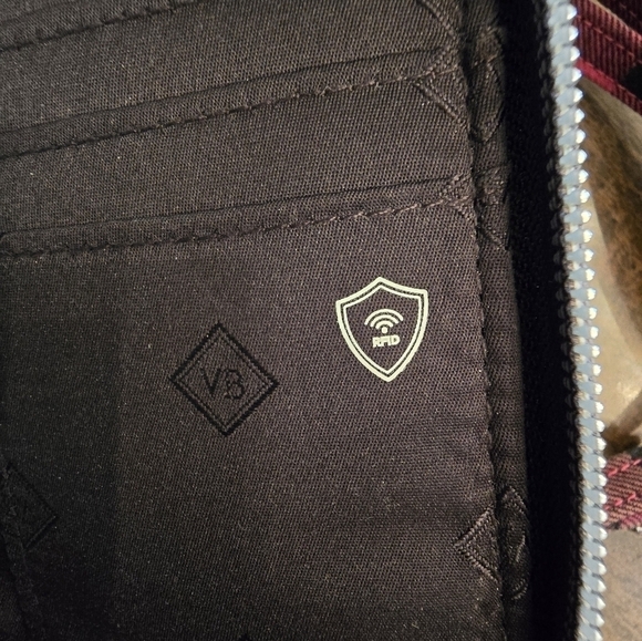 Vera Bradley Red & Black Tartan Plaid Cross Body Purse Bag Double Zip Closure - Picture 6 of 8